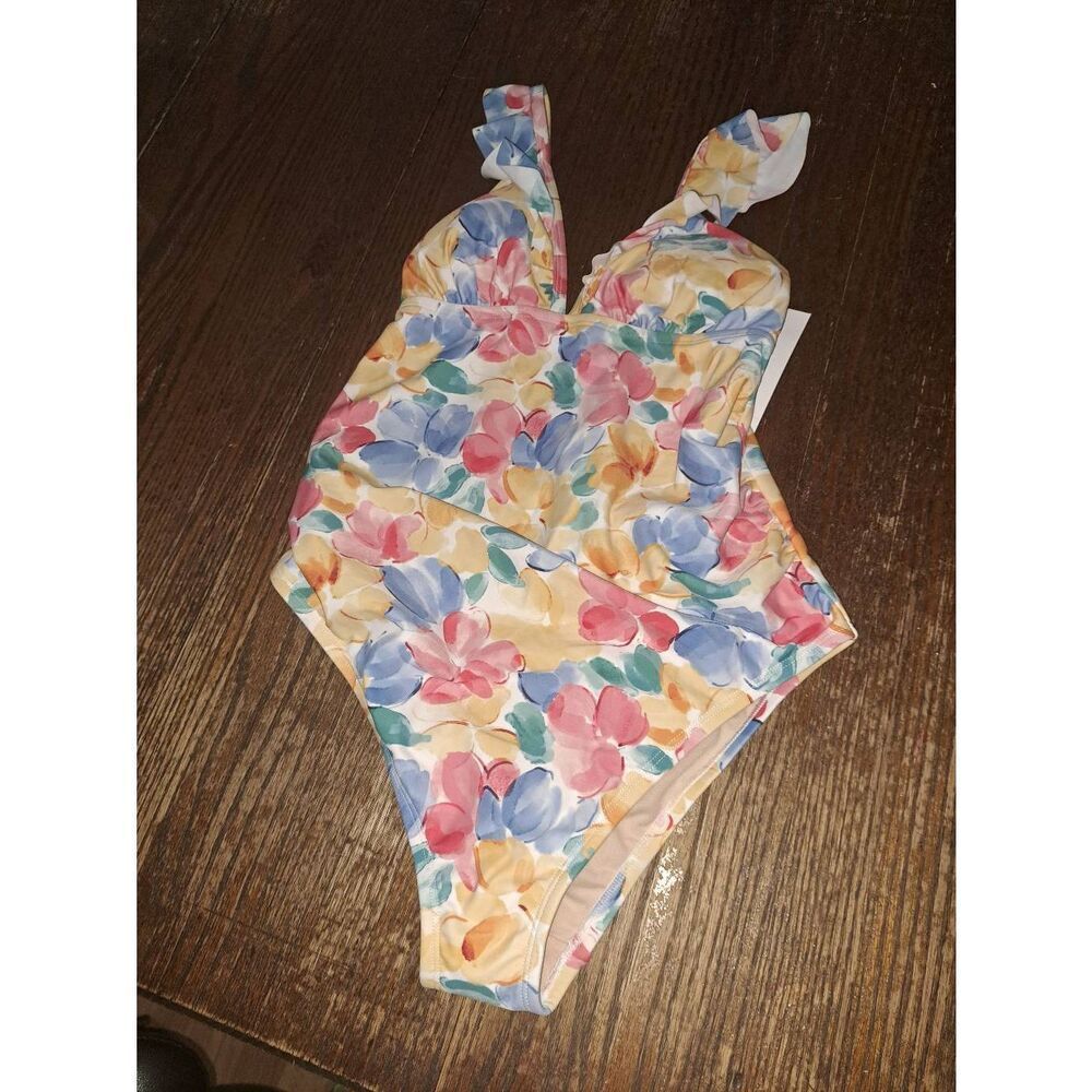 New Small Isabel Maternity by Ingrid & Isabel Strappy Swimsuit Bathing Suit